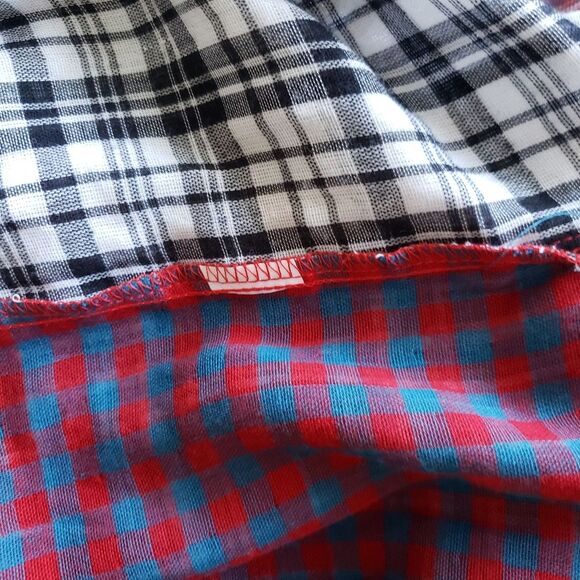 Hayden Plaid Checkered Denim Button Front Shirt Blouse Women's Size S/M - Picture 7 of 7